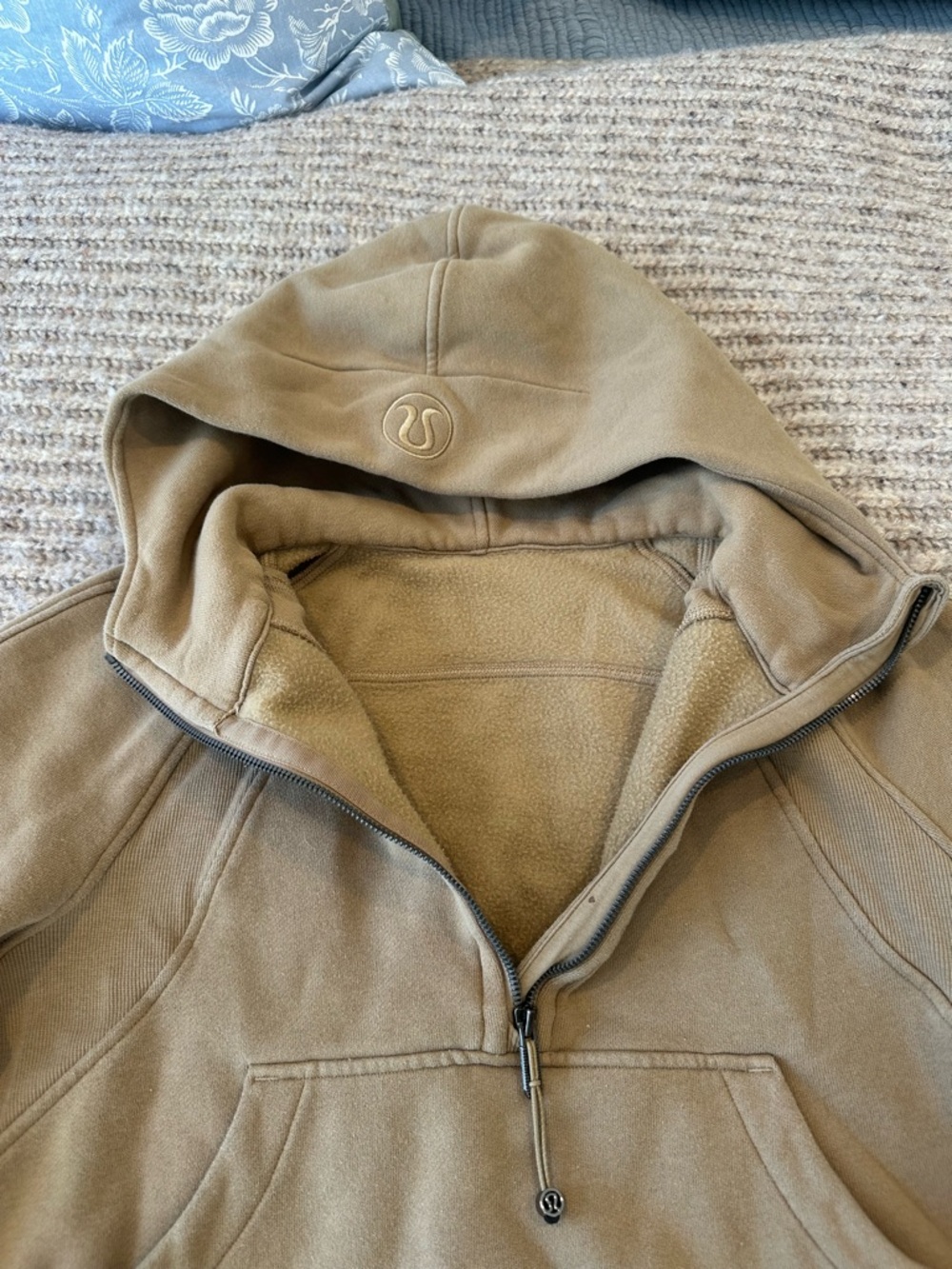 lululemon athletica women’s scuba Brown Hooded Half-Zip Sweatshirt XS/S - Picture 4 of 4
